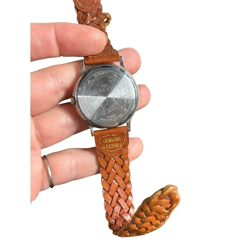 Vintage Disney The Lion King Timex Watch Circle of Life Braided Leather Strap